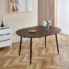 Extensible Table, Dining Table, Office Table, Coffee Table Metal Leg - Walnut / Black - Image 4