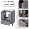 24" Bathroom Vanity With Integrated Undermount Sink, 2 Doors 1 Drawer, Soft Close Hinges, - Gray - Image 6