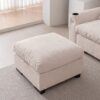 Modern Modular L Shaped Chenille Sofa Couch Reversible Ottoman With Storage Removable And Washable Cushions Sofa With USB Ports & Cup Holder For Living Room - Beige - Image 9