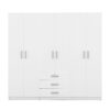 6 Doors Wardrobe Storage For Bedroom With Big Drawers - White - Image 3