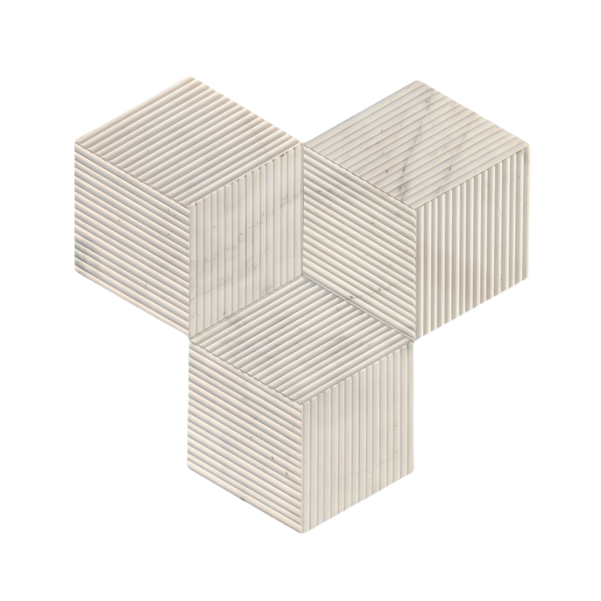 Hexagon Snow Mountain Ol Textured Marble Tiles For Wall Decoration Stone (Set of 12) - White / Natural - Image 5