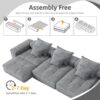 Modern Oversized Modular Sectional Sofa, Sparkling Fabric Soft Cushion Sofa With 6 Pillows, 6 Pieces Diy Combination Tufted Sofa, No Assembly Required - Gray - Image 18