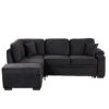 Sleeper Sofa Bed, 2 In 1 Pull Out Sofa Bed L-Shape Couch With Storage Ottoman For Living Room, Bedroom Couch And Small Apartment - Black - Image 9