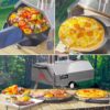 Semi-Automatic Silver 12 Outdoor Pizza Oven Portable Wood Fired Pizza Oven Outdoor Cooking Pizza Maker Portable Pizza Oven For Authentic Stone Baked Pizzas - Silver - Image 16