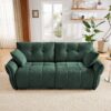 Premium 2 Seater Sofa Ergonomic Design With High Resilience Foam Cushions, Modern Fabric Upholstery - Green - Image 5