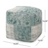Ocean - Square Pouf Ottoman And Floor Cushion - Teal / Beige - Image 3