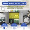 Heavy Duty Metal Garage Storage Cabinet With Wheels Sturdy Tool Organizer - Black - Image 9