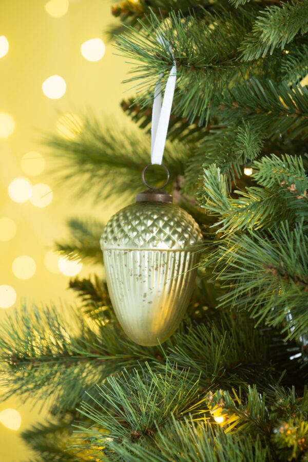 Tear Drop Ornament, Decorative Hanging Christmas Tree Ornaments For Holiday Party Decorations (Set of 12) - Green