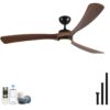 Solid Wood Ceiling Fan With Lights And Remote Control Indoor Outdoor Ceiling Fan 3 Wooden Blades Modern Ceiling Fan For Porch Living Room Bedroom - Image 2