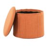 Lindsey - Contemporary / Glam Folding Storage Ottoman - Orange - Image 2