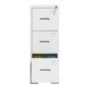 Metal Vertical File Cabinet With Lock And Card Slot For A4 Legal / Letter Size, Durable Steel, 3 Drawers - White - Image 4