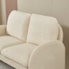 Loveseat Sofa Small Couch For Living Room, Sherpa Fabric Upholstered Loveseat Sofa Couch, Small Loveseat Sofa For Apartment, Bedroom - Beige - Image 6
