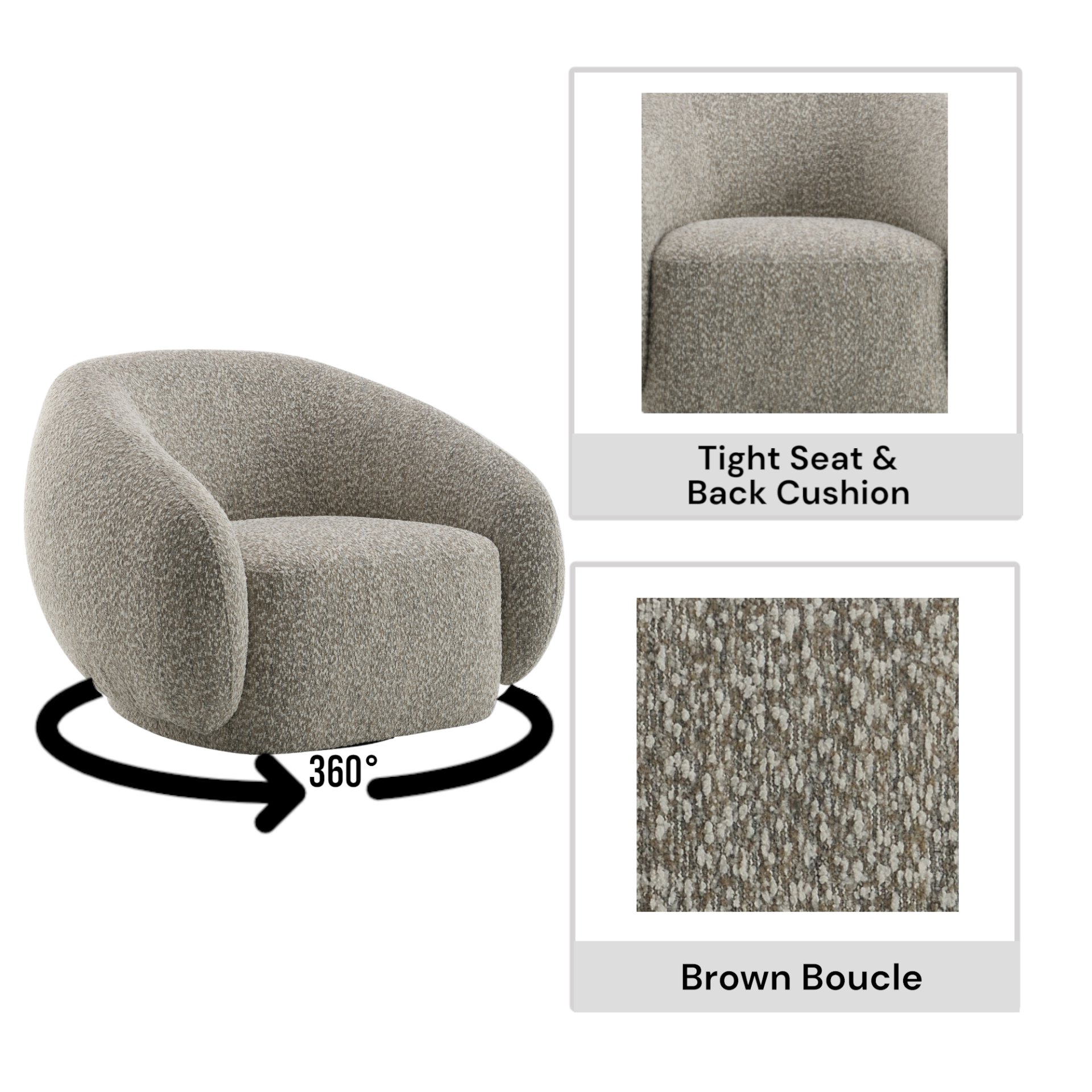 Isabel - Chair With Swivel - Brown - Image 4