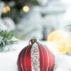 Christmas Ball Ornaments, Glass Decorative Hanging Ball Christmas Tree Ornaments, For Holiday Decorations (Set of 4) - Red - Image 3