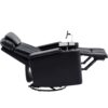 270 Degree Power Swivel Recliner Home Theater Chair With Hidden Arm Storage, LED Light, Cup Holder, And Tray Table - Black - Image 14