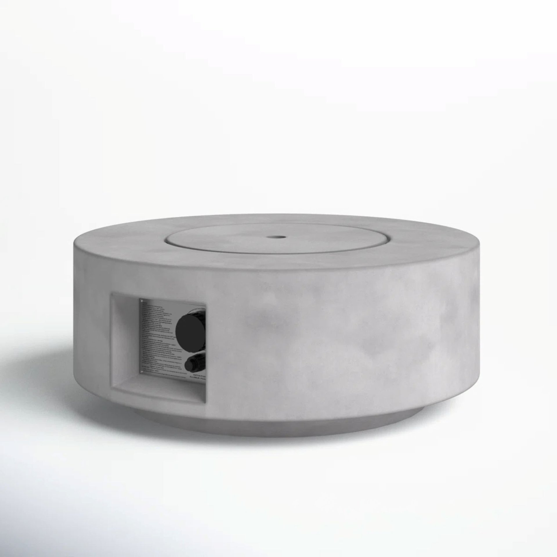 Reinforced - Propane / Gas Outdoor Fire Pit Table With Lid - Gray / White - Image 4