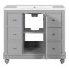 Contemporary Bathroom Vanity Cabinet, 4 Drawers & 1 Cabinet Door, Multipurpose Storage, Resin Integrated Sink, Adjustable Shelves, Solid Wood Frame With MDF - Gray - Image 20