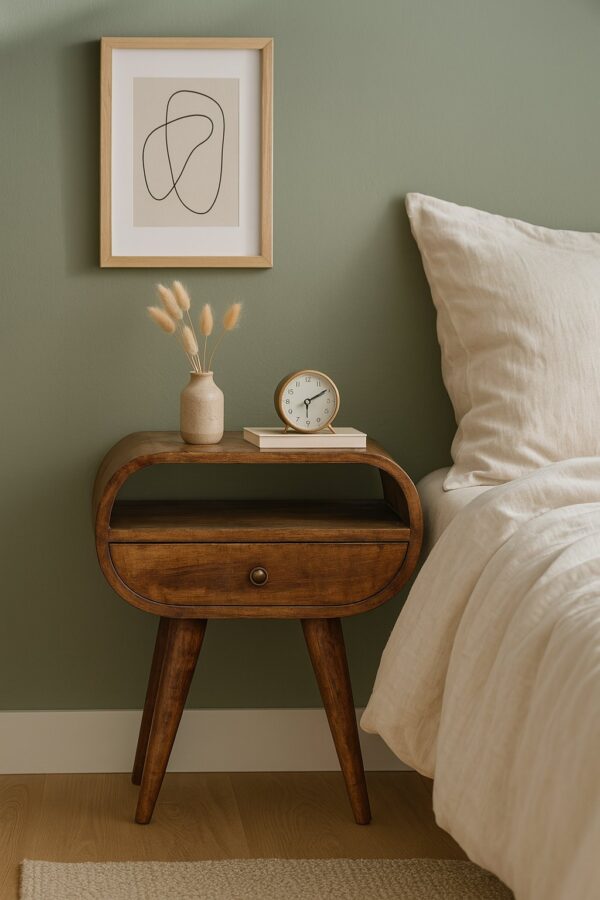 Circular Open Bedside Table - Chestnut