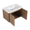 30" Soft Close Doors Bathroom Vanity With Resin Sink And Metal Handles - Imitative Oak - Image 9