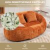 Durable Comfort High Back Bean Bag Sofa Lounger For Adults And Kids, Indoor & Outdoor - Orange - Image 6