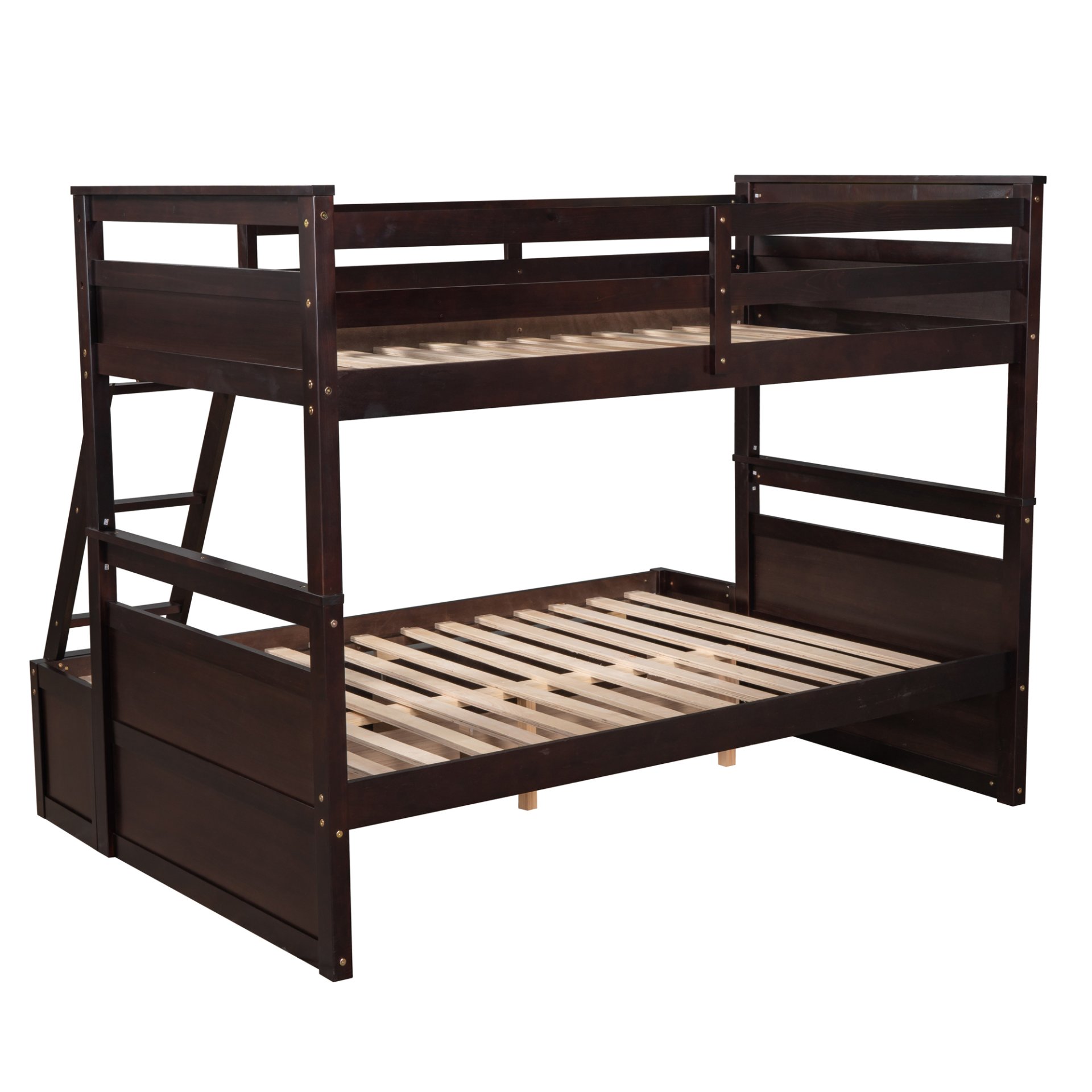 Twin Over Full Bunk Bed With Storage - Espresso - Image 6
