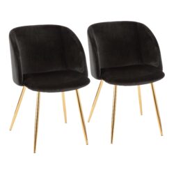 Fran - Contemporary Chair (Set of 2) - Gold / Black