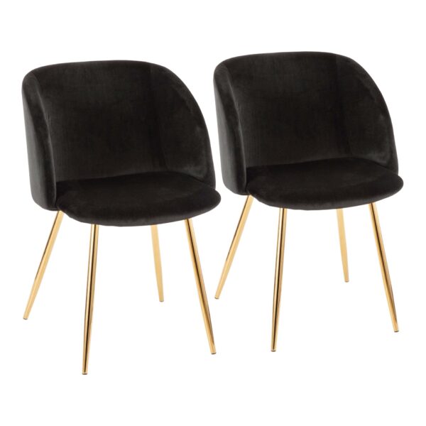 Fran - Contemporary Chair (Set of 2) - Gold / Black