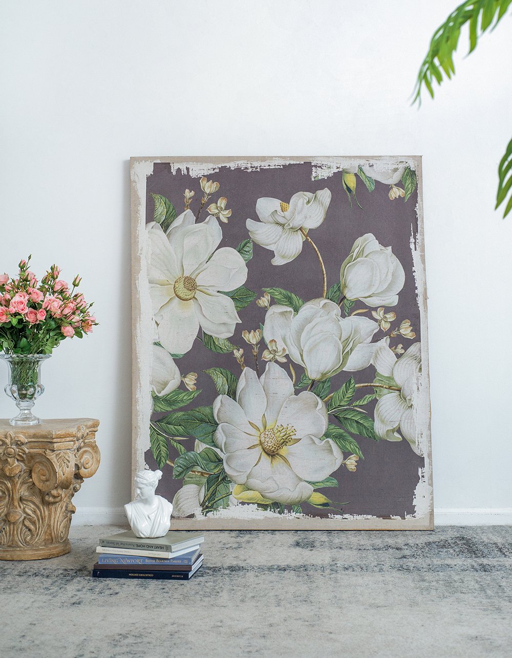 Large Botanical Wall Art Prints, Home Decor For Living Room Dining Room Bedroom Hallway - White / Gray - Image 10