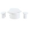 Cloud - Coffee Table (Set of 3), Irregular Shape Coffee Table With 2 Drawers, 2 Small Stools For Living Room - White - Image 11
