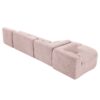 Modern Upholstered L Shape Sofa With 2 Chaise Lounges And Five Back Pillows Boucle Fabric - Pink - Image 18