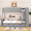 Full Over Full Bunk Bed With 2 Drawers And Multi-Layer Cabinet - Gray - Image 19