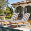 2 Pieces Set Outdoor Lounge Chair Cushion Replacement Patio Furniture Seat Cushion Chaise Lounge Cushion - Gray / White - Image 6