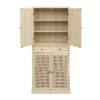 4 Door Storage Cabinet With 1 Drawer And 4 Adjustable Inner Shelves - Natural - Image 12