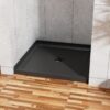 Anti Slip Center Drain Single Threshold Shower Base Slate - Black - Image 7