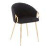 Claire - Contemporary & Glam Chair (Set of 2) - Gold / Black - Image 2