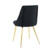 Modern Simple Velvet Dining Chair Set With Gold Metal Legs (Set of 4) - Black - Image 12