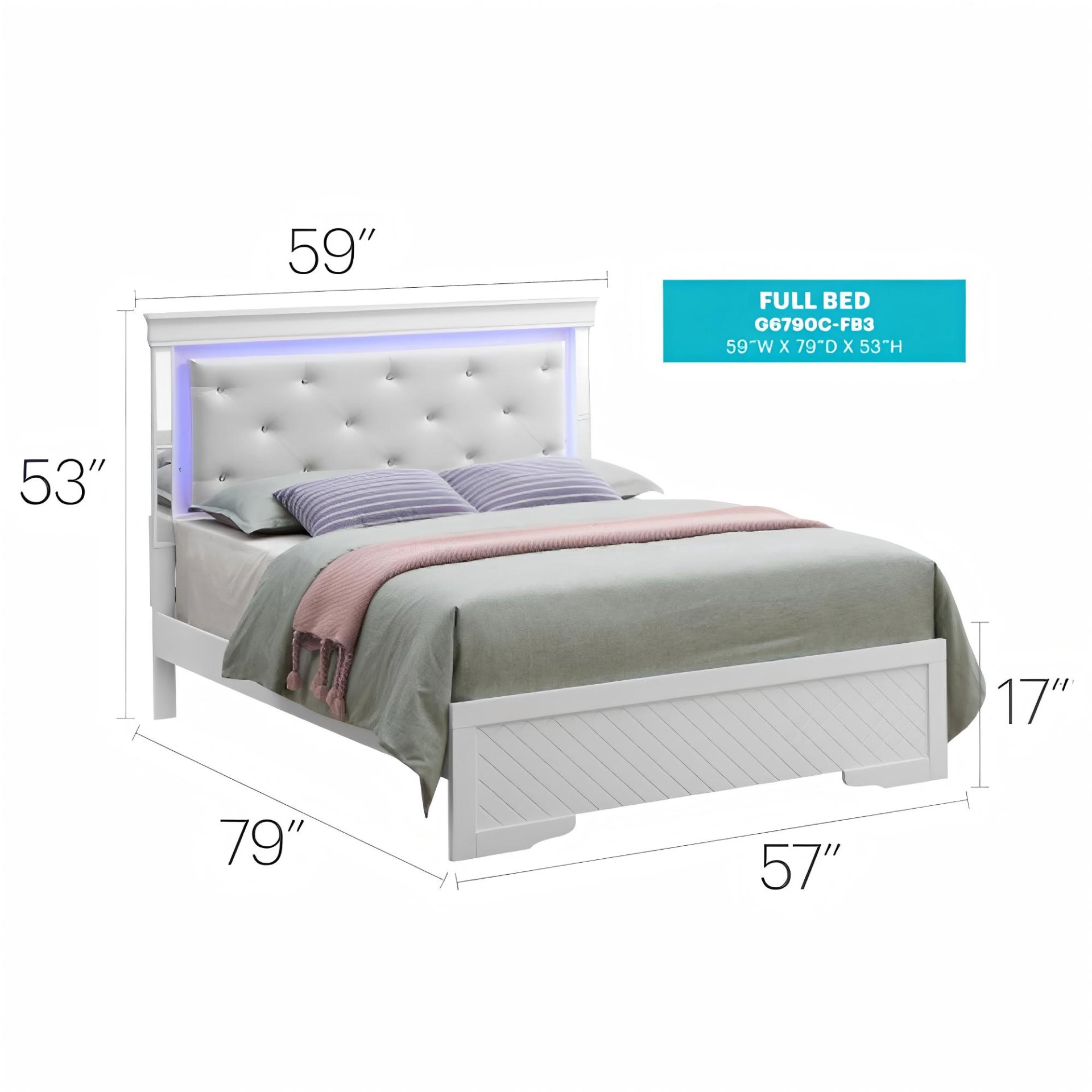 Full Elegant Bed - Silver Champagne - Image 3