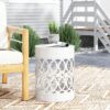 Outdoor Metal End Table Large - White - Image 5