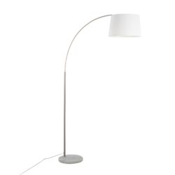 March - Contemporary Floor Lamp - Nickel / White