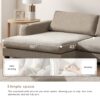 Oversized Sectional L Shaped Cloud Couch With USB Charging Port Cup Holder Deep And Wide Seat Sofa With Chaise Comfy - Khaki - Image 18