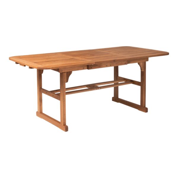 Modern Slat Top Solid Acacia Wood Butterfly Outoor Dining Table - Brown