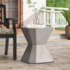 Outdoor, Lightweight Concrete Side Table - Natural - Image 4