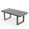 5 Piece Outdoor Dining Set For 4, Patio Table With Umbrella Hole And 4 Armrest Chairs For Backyard - Gray - Image 6