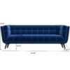 Addison - Large Velvet Sofa - Brown / Navy Blue - Image 3