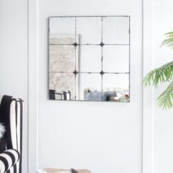 Traditional Decor Style Antique Glass Panel Mirror, Wall Mirror For Bathroom Entryway Console Lean Against Wall - Black