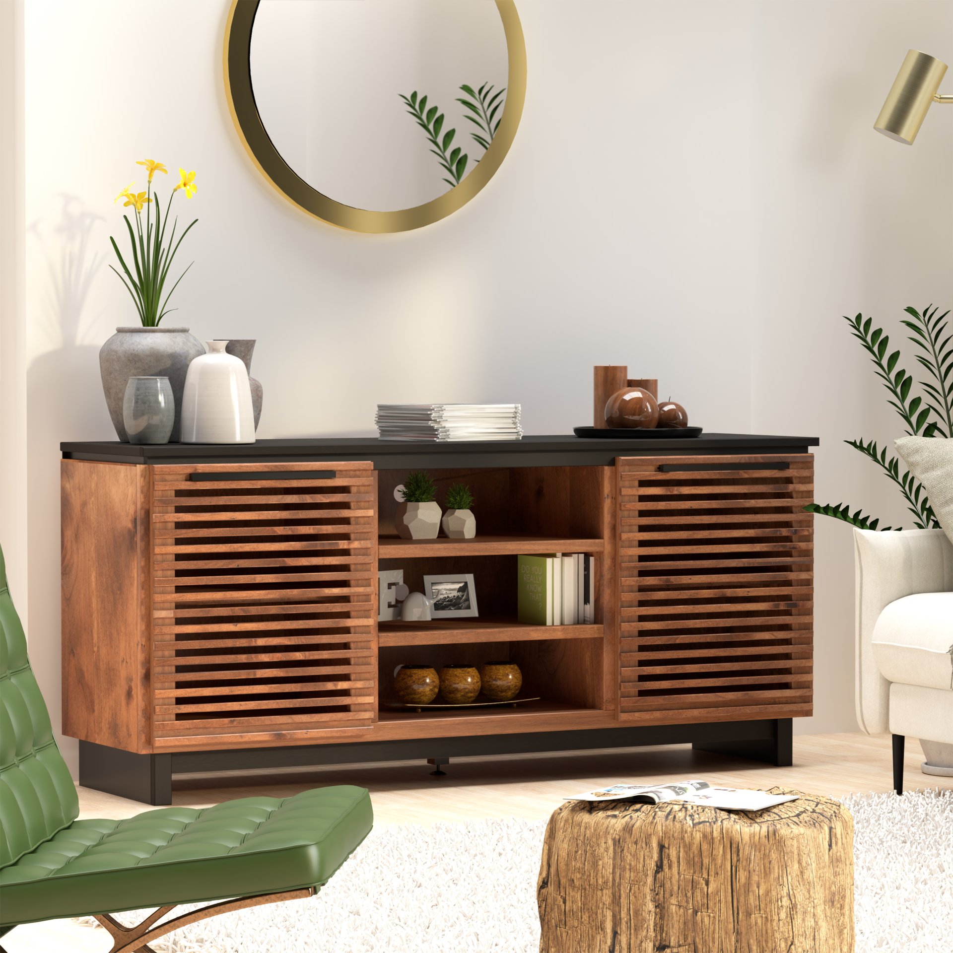 Graceland - TV Stand Console For TVs Up To 70" - Black, Bourbon - Image 4