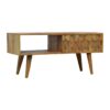 Pineapple Carve Sliding Media Unit - Oak - Image 3