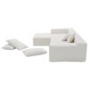 Modular Sectional Living Room Sofa Set, Modern Minimalist Style Couch, Upholstered Sleeper Sofa Salon, 2 Piece Free Combination, L-Shape - Cream - Image 9