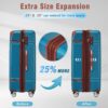 Hardshell Luggage Sets 3 Pieces 20" / 28" Luggages And Cosmetic Case Spinner Suitcase With Tsa Lock Lightweight - Blue - Image 8