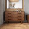 Logan - Mid-Century Modern Dresser With 6 Drawers - Brown - Image 12